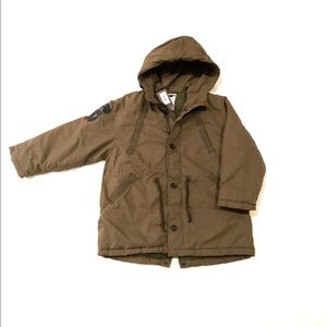 NWT New IKKS Boys Khaki Winter Parka Coat Size 8A